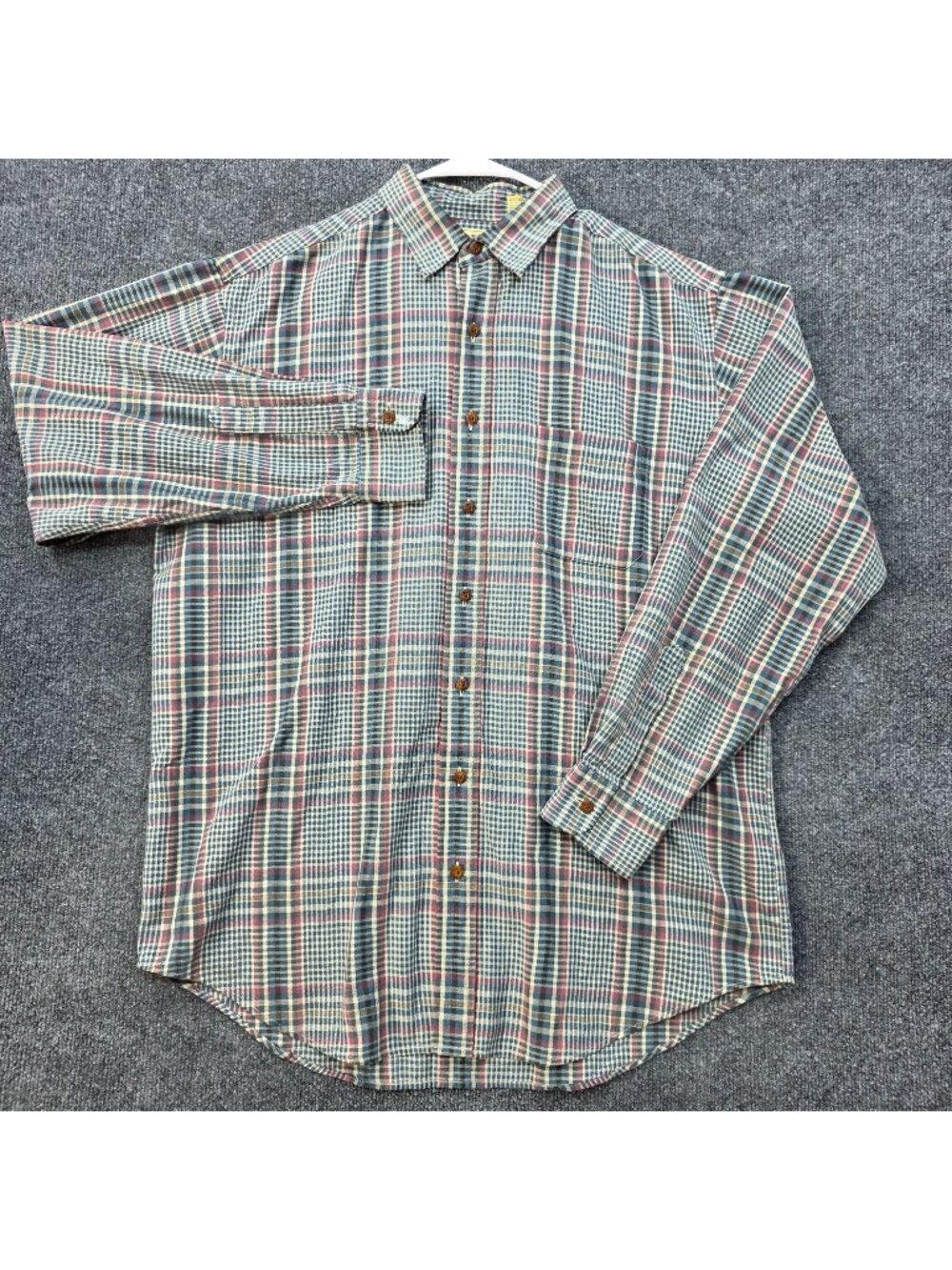 Vintage L.L.Bean Plaid Button Front Shirt LT Cotton Blend Outdoor Country Casual